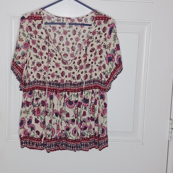 Raga Hiroka Boho Floral Tie Front Blouse - Picture 5 of 11